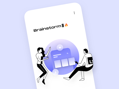 Brainstorm app (Illustration concept) 💙 app apple brainstorm branding graphic design illustration interface ios mobile ui ux