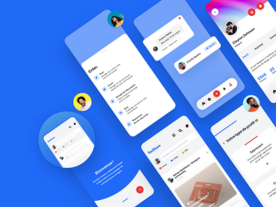 Social network app (TooShare UI/UX) 💙 android app branding course design illustration interface ios iphone profil share social social network ui ux