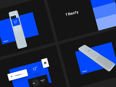 Nexty branding concept (connected thermostat) 🔵 3d app brand branding graphic design interface iphone keyvisual logo thermostat ui ux weather
