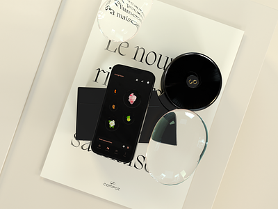 Compoz - 3D artwork concept 📱 3d app art branding c4d drop illustration interface iphone logo luxury octane poster product render typography ui ux water