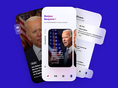 News app concept 🌍 animation app branding clean feed interface iphone mobile mockup news product design ui ux video