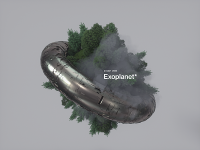 Exoplanet* 🌳 (3d experimentation) 3d animation branding c4d cgi character cloud cyber design earth environement illustration modelisation natural octane planet ui