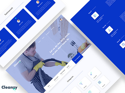 Cleanzy - house service website design minimal ui web web design