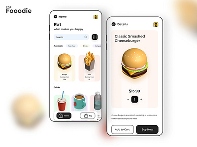 The foodie app app design food app foodie minimal ui uidesign