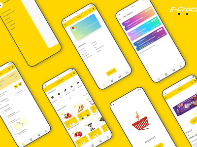 E Grocz - online grocery App app design food app grocery app grocery store minimal ui uidesign ux