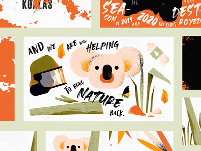 SAVING THE KOALAS - 2D Video Animation animal illustration animals animation australia explainer video freelance graphic design help ill illustration informative katycreates koalas nature procreate texture video wildfires