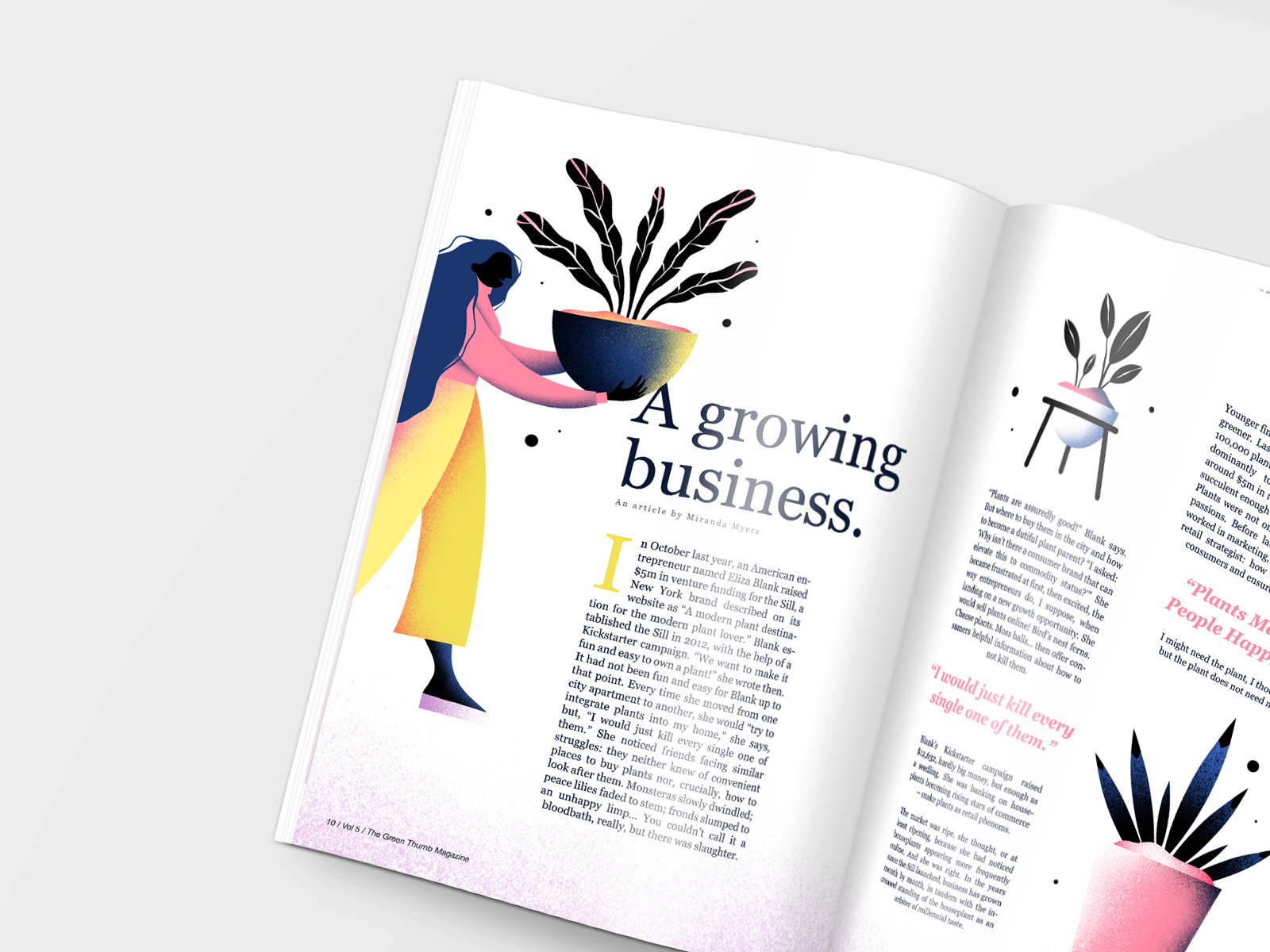 Illustration Mockup for The Green Thumb Magazine by Kathrin Schönborn