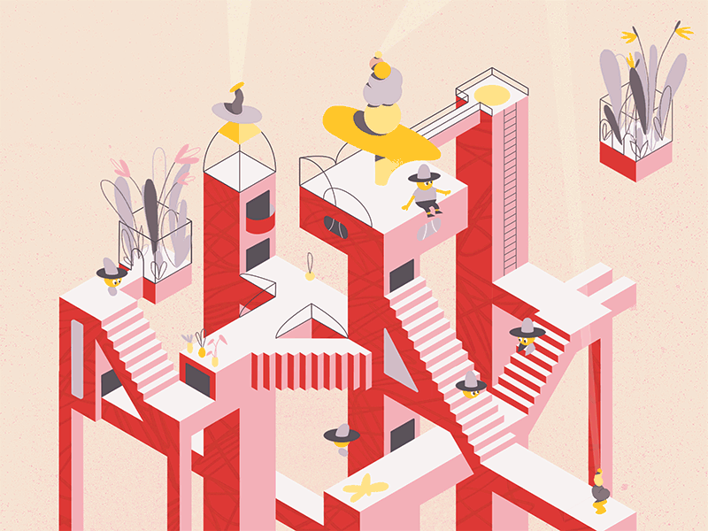City of stairs after effects animation animation loop gif gif is life isometric isometric animation motion beast motion design motion design school motion graphics subtle strokes