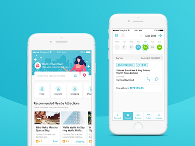 Discover + Booking screen book booking discover driver guide illustration merchant tour guide travel ui uiux
