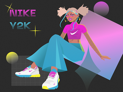 Nike Y2K adobe illustrator ads design graphic design illustration nike vector y2k