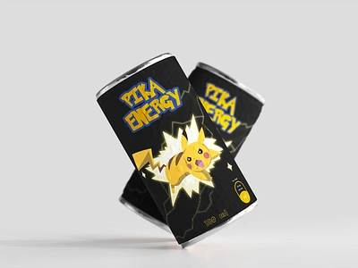 Pika-Energy 3d adobe illustrator bottle branding design energy drink graphic design illustration logo mockup photoshop pikachu pokemon vector