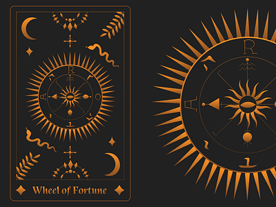 Wheel of Fortune Taro card adobe illustrator branding card design fortune graphic design illustration taro ui vector wheel witch