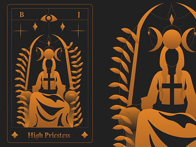High Priestess Taro card adobe illustrator branding card design graphic design high illustration priestess taro witch