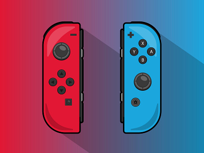 Nintendo Switch Joy-Cons adobe adobe cc adobe illustrator adobeillustrator design dribbble flat gaming illustration nintendo nintendo switch switch vector
