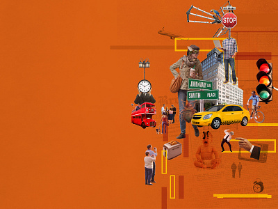 City life abstract art busy city citylife collage design graphicdesign hectic illustration motiongraphics taxi work