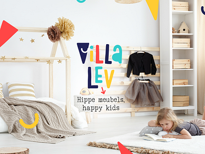 Logo Villa Lev branding bright children colors furniture happy label logo playful smile super trendy