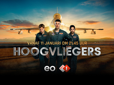 Hoogvliegers branding campaign design eo film graphics keyvisual movie pilot plane poster serie television visual