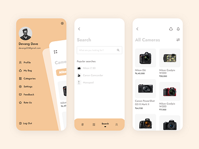 E-commerce App : Search, Products & Side Bar