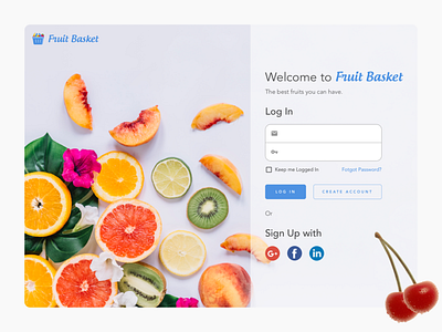 Fruit Basket Web Landing Page design dribbble best shot fruit icon landing landing page landing design landing page landing page concept login design login form login page logo typography ui uidesign ux website website banner website concept