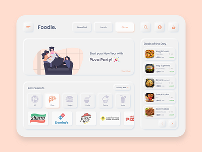 Neumorphism - Food Delivery Dashboard