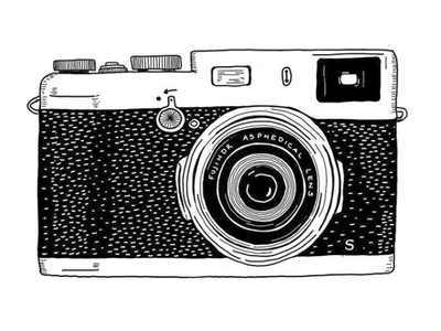 A doodle a day (Camera) black and white drawing illustration procreate