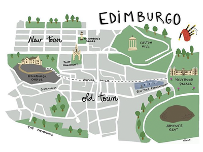 Edinburgh drawing edinburgh illustration map procreate