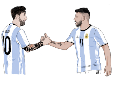 Kun and Messi argentina drawing football futbol illustration kun aguero messi procreate