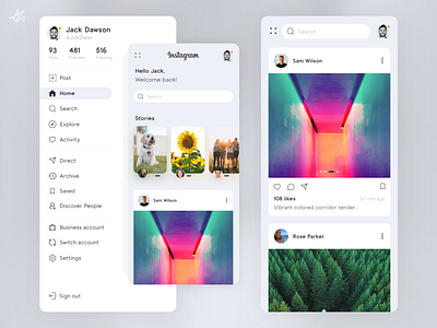 Instragram · Redesign concept app app design challange design instagram mobile modern phone redesign ux ui