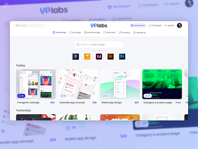 UpLabs · Home redesign challenge concept design home redesign ui design ux design web web design website