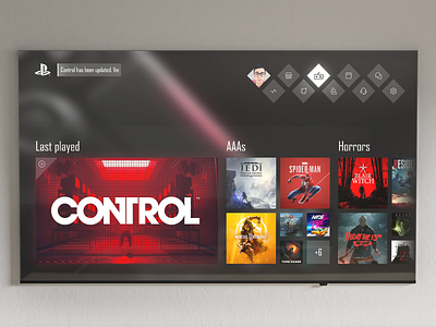 PS5 · Dashboard UI concept app concept console dashboard design games gaming playstation ps5 ui ui design ux ux design