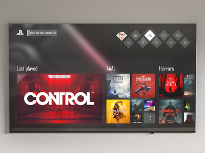 PS5 · Dashboard UI concept