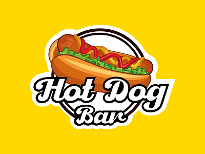 "Hot Dog Bar" Logo. Flat. Adobe illustrator.