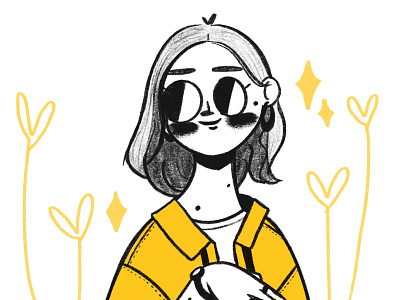 Sunshine carbon doodle woman woman illustration yellow