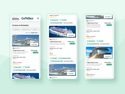 Cruise Search card cruise design graphic design search table ui user research ux website design