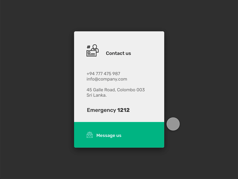 Simple contact box adobexd animation contact contact form interaction interface message ui xd