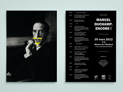 Flyer for Marcel Duchamp exhibition design flyer marcel duchamp