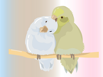 Lovebirds art birds digital illustration love vector