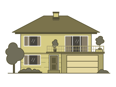 house art design digital illustration vector