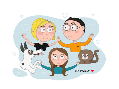 my Family art design digital illustration vector web