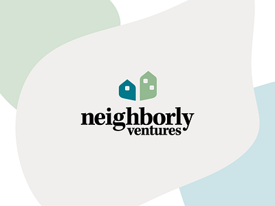 Neighborly Logotype blobs branding design identity logo logotype real estate development sage teal