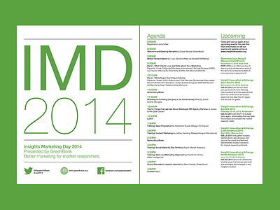 IMD Schedule agenda event print schedule