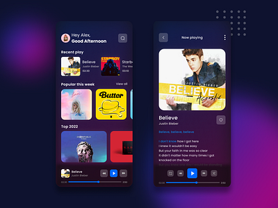 Music App app app design application application design branding design illustration mobile application music music app music app design ui uiux user interface