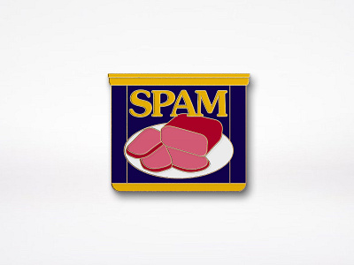 SPAM Pin enamel ham meat mockup pin spam