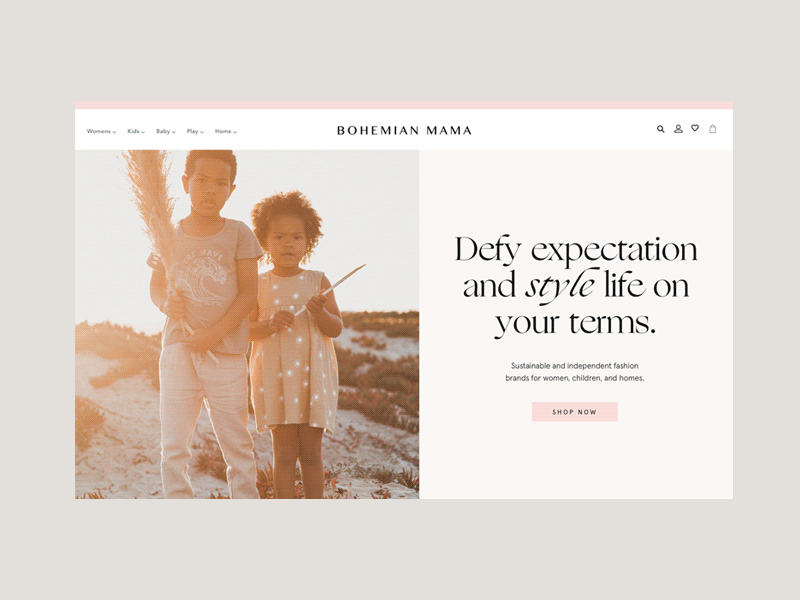 Web Design for Bohemian Mama by Jordan Stokke on Dribbble