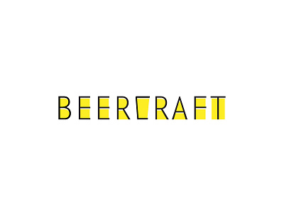 BEERCRAFT beer logotype type yellow