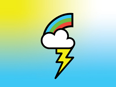 Rainbows and Lightning cloud emoji lightning rainbow