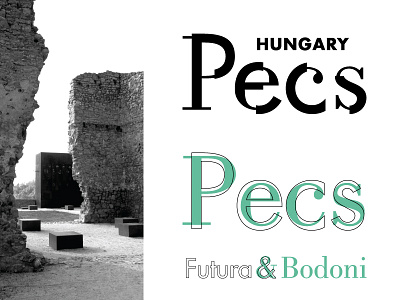 Pecs Brand - Futura + Bodoni bodoni font futura hungary mashup pecs