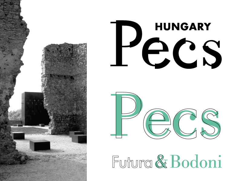 Pecs Brand - Futura + Bodoni bodoni futura font mashup hungary pecs