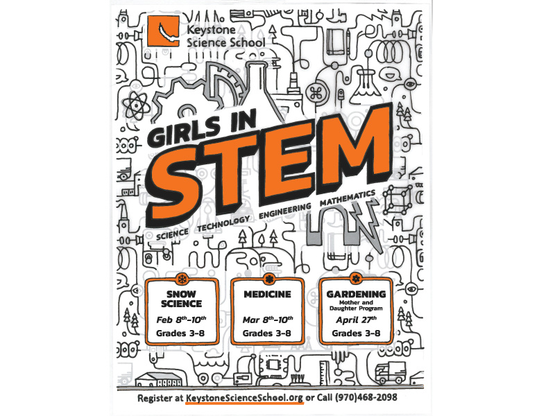 Girls in STEM Poster for Keystone Science School colorado math technology science stem poster