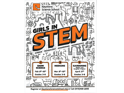 Girls in STEM Poster for Keystone Science School colorado math poster science stem technology